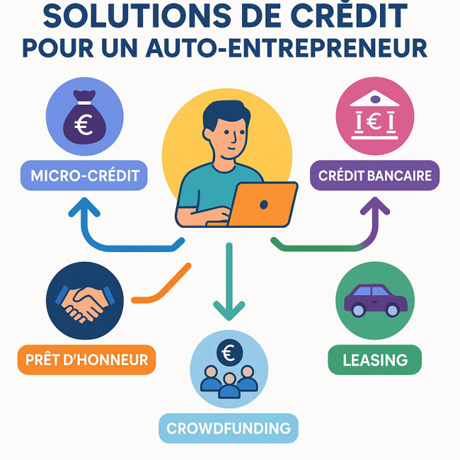 Infographie des solutions de crédit pour auto-entrepreneur